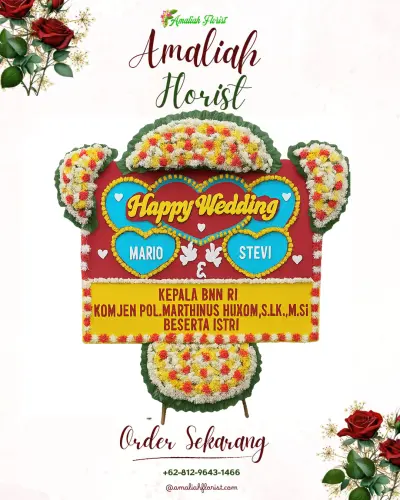 Karangan Papan Bunga Pernikahan di Ciketingudik
